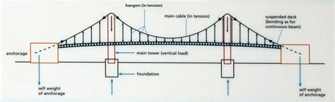 diagram of a suspension bridge